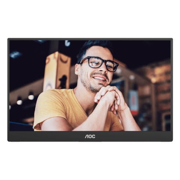 MONITOR PORT�TIL 15.6 PULG AOC 16T20 PLANO 1920 X 1080 FHD 60HZ IPS USB-C SIN ADAPTADOR INCLUIDO NEGRO