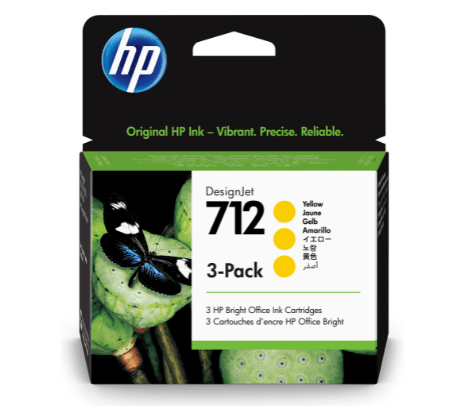 HP 3ED79A 712 3*PACK AMARILLO T210/230/250/630/650 UK
