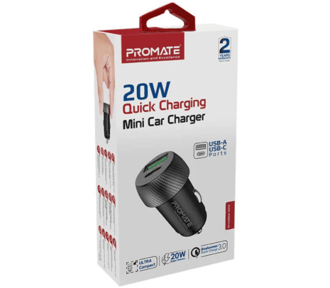 PROMATE DRIVEGEAR-20W CARGADOR MINI P/AUTO USB/USB-C NEGRO - 2