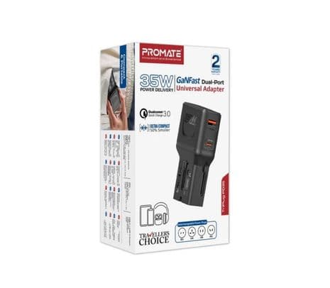 PROMATE TRIPLUG-PD35 CARGADOR PARED C/ADAPTADOR UNIVERSAL - 2