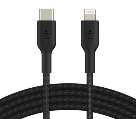BELKIN CAA004BT1MBK CABLE USB-C A LIGHTNING BRAIDED NEGRO 1M