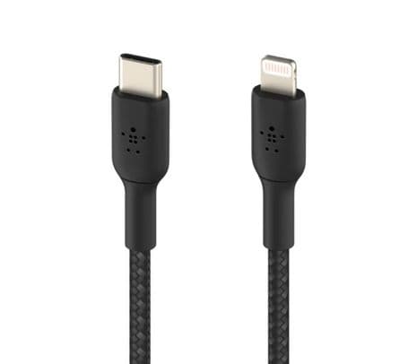 BELKIN CAA004BT1MBK CABLE USB-C A LIGHTNING BRAIDED NEGRO 1M - 3