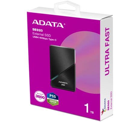 ADATA DISCO DURO SSD SE920 1T NEGRO USB-C - 2