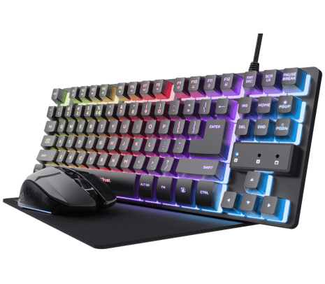 TRUST 25227 COMBO GXT794 GAMING TECLADO+MOUSE/MOUSE PAD ECO(D)