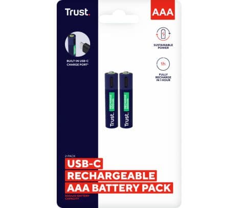 TRUST 25585 PILAS RECARGABLES AAA USB-C 2 UNI - 2