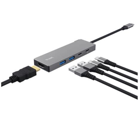 TRUST 26062 HUB MULTIPUERTO 5 EN 1 DALYX USB-C 2 USB/2USB-C/HDMI - 4
