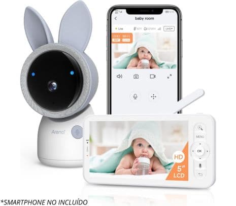 ARENTI AINANNY A4 KIT PLUS CAMARA VIGILANCIA P/NIÑOS C/MONITOR LCD WIFI 4MP/2.5K