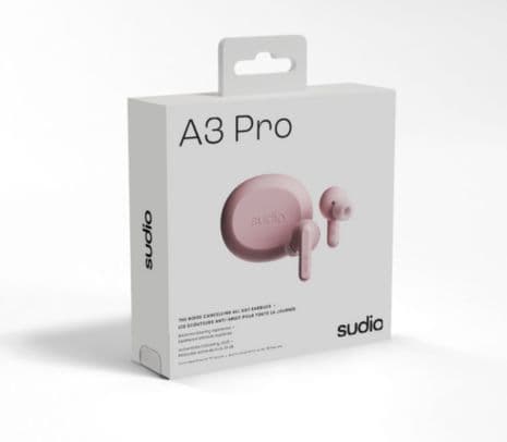 SUDIO A3PRO EARPHONES TWS ANC PINK - 2