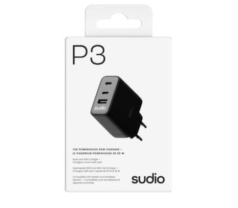 SUDIO P3 CARGADOR DE PARED 65W BLACK - 2