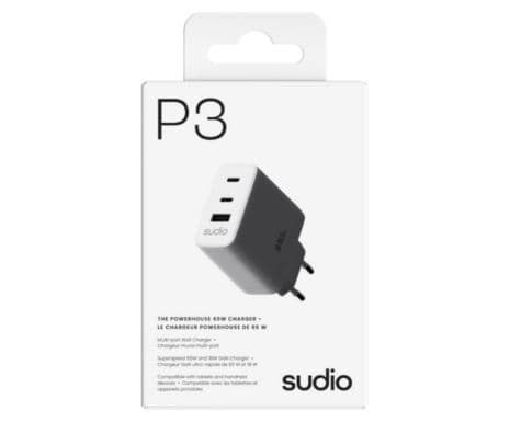 SUDIO P3 CARGADOR DE PARED 65W WHITE - 2