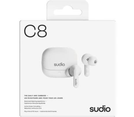 SUDIO C8 EARPHONES TWS WHITE ANC - 2