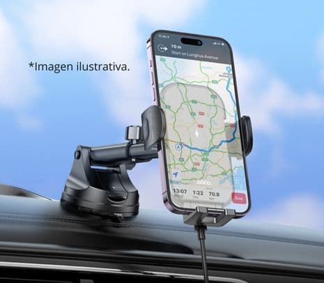 HOCO HW5 JOURNEY SOPORTE Y CARGADOR INALAMBRICO P/AUTO BLACK - 3