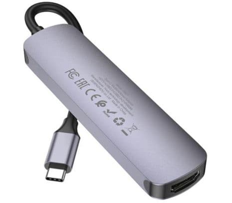 HOCO HB27 HUB USB-C A USB-A/USB-C/HDMI METAL GREY - 3