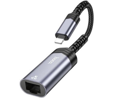 HOCO UA26 ADAPTADOR LIGHTNING A RJ45 100 MBPS METAL GREY(O) - 3