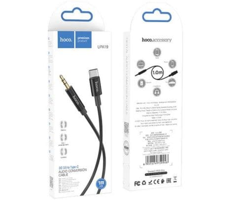 HOCO UPA19 CABLE USB-C A JACK 3.5MM 1M BLACK - 2