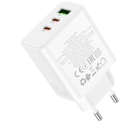HOCO C126A CARGADOR DE PARED 2 USB-C/1 USB-A EU 40W WHITE - 3