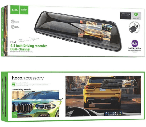 HOCO DV4 DASHCAM VIDEOCAMARA PARA ESPEJO C/DISPLAY P/AUTO BK - 2
