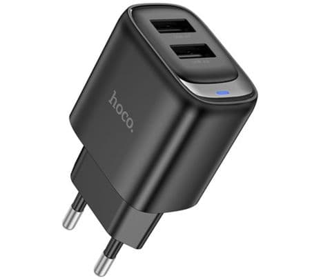 HOCO C141A CARGADOR DE PARED 2 USB-A EU 10.5W BLACK