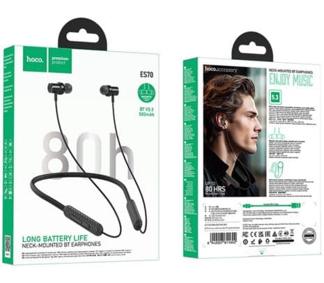 HOCO ES70 EARPHONES NECKBAND ARMOUR C/MIC BT BLACK - 2
