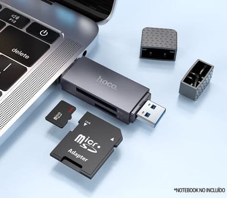 HOCO HB45 ADAPTADOR 2 EN 1 USB-A/USB-C 3.0 C/LECTOR TARJETA - 2