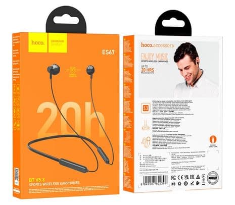 HOCO ES67 EARPHONES NECKBAND PERCEPTION BT BK - 3
