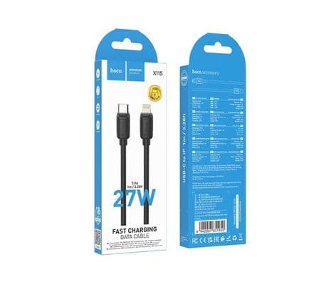 HOCO X115 SURPRASS PD27W  CABLE DE USB-C A LIGHTNING WHITE 1.0M - 2