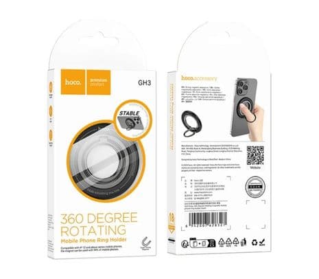 HOCO GH3 SOPORTE PARA SMARTPHONE C/ANILLO MAGNETICO BLACK - 4