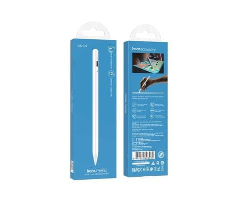 HOCO GM109 SMOOTH SERIES ACTIVE UNIVERSAL CAPACITIVE STYLUS PEN WHITE - 2