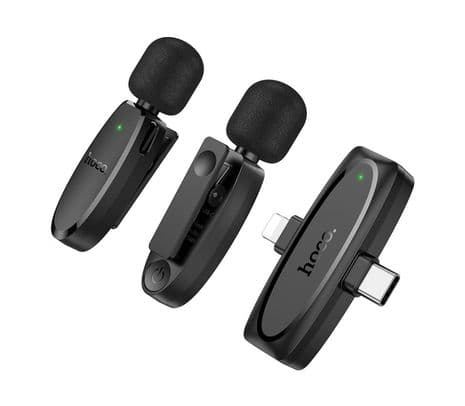 HOCO L15 DUAL-MIC CLIP ON MICROFONO INALAMBRICO (LIGHTNING/USB-C) - 2