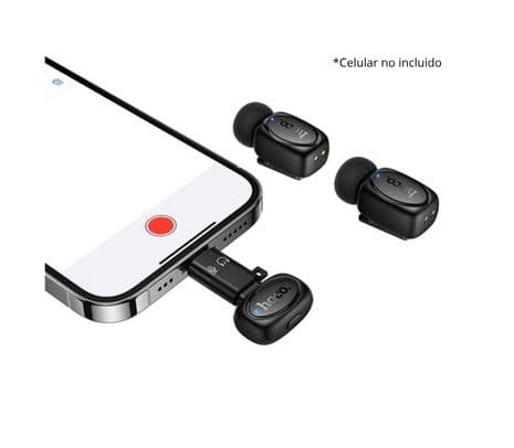 HOCO L19 GRACEFUL DUAL  MICROFONO INALAMBRICO USB-C BLACK - 2