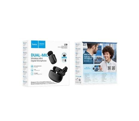 HOCO L19 GRACEFUL DUAL  MICROFONO INALAMBRICO USB-C BLACK - 3