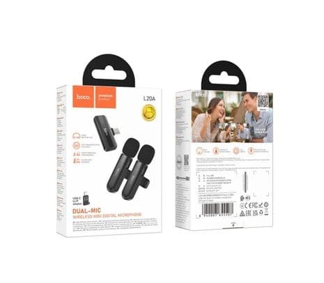 HOCO L20A FAIR DUAL-MIC MICROFONO INALAMBRICO (LIGHTNING/USB-C) - 3