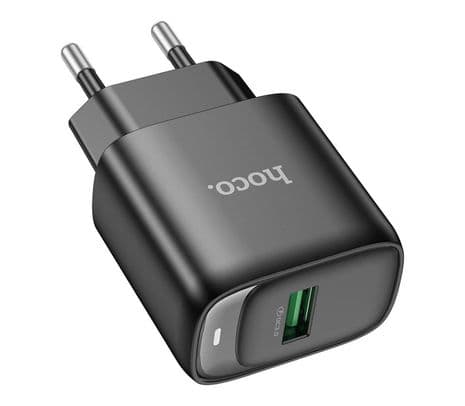 HOCO C140A BLACK CARGADOR DE PARED SINGLE PORT USB QC3.0 18W