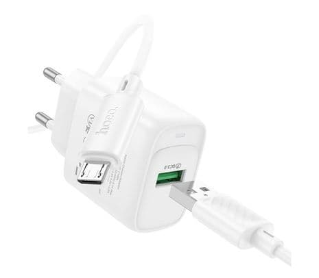 HOCO C140A WHITE CARGADOR DE PARED SINGLE PORT USB QC3.0 18W - 3