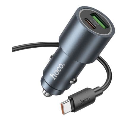 HOCO Z57A CARGADOR DE AUTO DUAL PORT USB-C A USB-C C/CABLE USB-C - 2