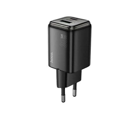 HOCO N71 CARGADOR PARED BLACK PD30W QC3,0 2 PUERTOS USB A/USB-C