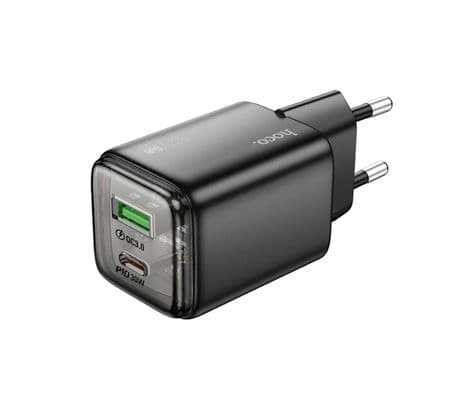 HOCO N71 CARGADOR PARED BLACK PD30W QC3,0 2 PUERTOS USB A/USB-C - 2