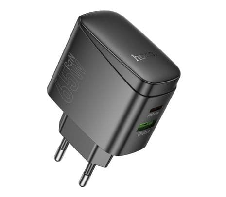 HOCO CS63A CARGADOR DE PARED PD65W 1 USB A Y 1 USB-C BLACK - 2