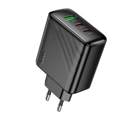 HOCO CS26A CARGADOR DE PARED PD45W 2 USB-C QC3.0 Y 1 USB-A BLACK