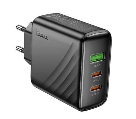 HOCO CS26A CARGADOR DE PARED PD45W 2 USB-C QC3.0 Y 1 USB-A BLACK - 2