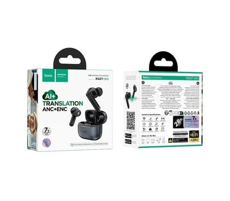HOCO EQ27 EARPHONES FUN CON TRADUCTOR IA TWS METAL GREY - 4