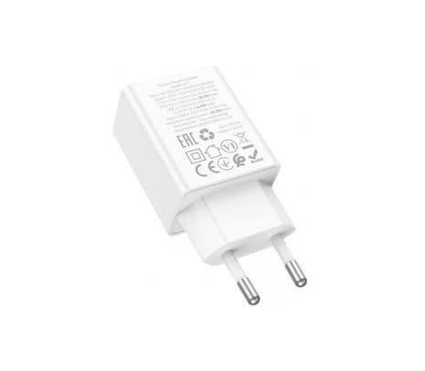 HOCO N71 CARGADOR PARED WHITE PD20W QC3,0 2 PUERTOS USB-A A USB-C - 2