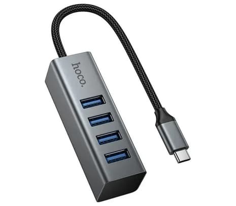 HOCO HB1C HUB 4 EN 1 USB-C A 4 USB-A 3.0 METAL GRAY - 2