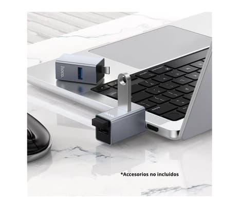 HOCO HB54A HUB 3 EN 1 USB-C A 2 USB-A 2.0 Y 1 USB-A 3.0 METAL GRAY - 4
