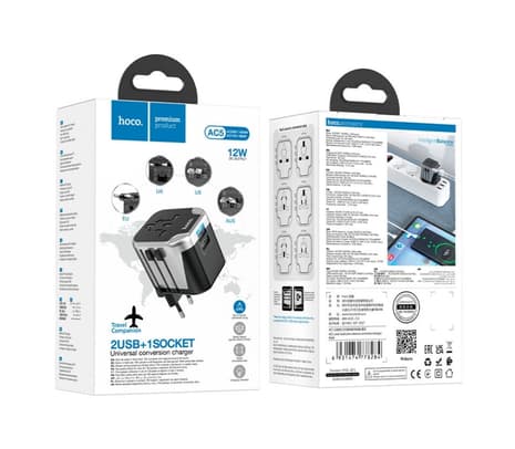 HOCO AC5 CARGADOR Y ADAPTADOR UNIVERSAL 20W BLACK - 3