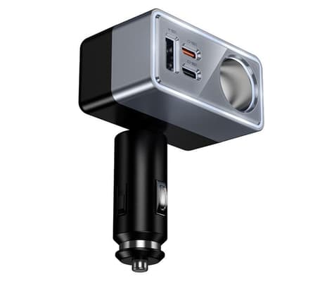 HOCO Z65A CARGADOR DE AUTO PD45W 2 USB-C Y 1 USB-A Y 1 PUERTO BLACK - 4