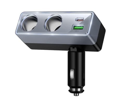 HOCO Z65B CARGADOR DE AUTO PD48W 1 USB-C Y 1 USB-A Y 2 PUERTO BLACK