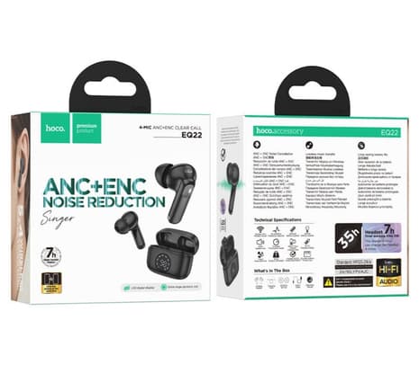 HOCO EQ22 EARPHONES SINGER ANC+ENC TWS MIDNIGHT BLACK - 4