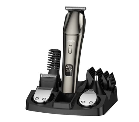 HOCO HP26 AFEITADORA/CORTADORA DE PELO INALAMBRICA C/11 ACCESORIOS METAL GRAY