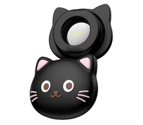 HOCO E91D TIGER TAG LOCALIZADOR C/HOLDER P/COLLAR C/FORMA DE GATO IOS BLACK